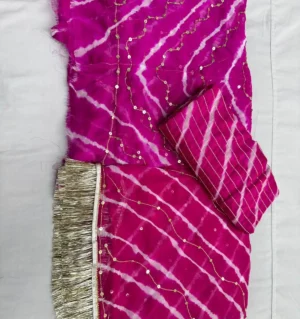 Lehariya Aari Tari Handwork Poshak