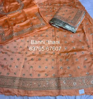 Bember Satin Pure Odhna Zardosi Handwork Poshak