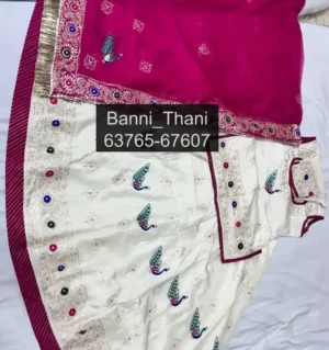 Natural Crepe Pure Odhna Single Tari Pitta Work Poshak