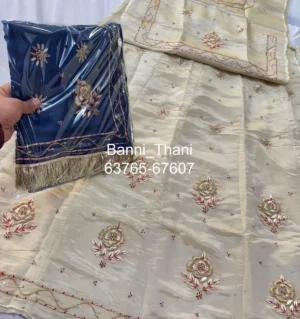 Tissue Fabric Pure Odhna Zardosi Handwork Poshak