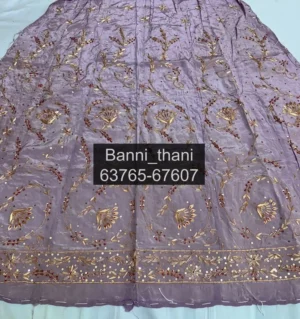 Bember Satin Pure Odhna Zardosi Handwork Poshak