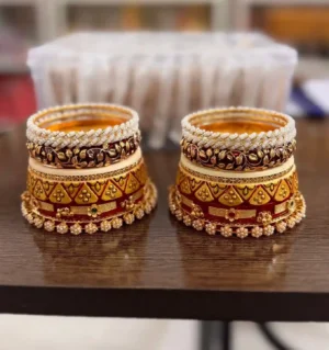 Acrylic bur dhal chura with emboss painting